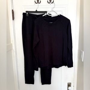 Lou & Grey Signature Soft Sweatshirt and Joggers Set - Navy - Sz XS/S